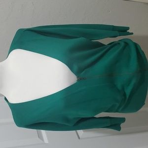 Cabi Green #5142 Banner Double Zipper Cardigan Sz Medium